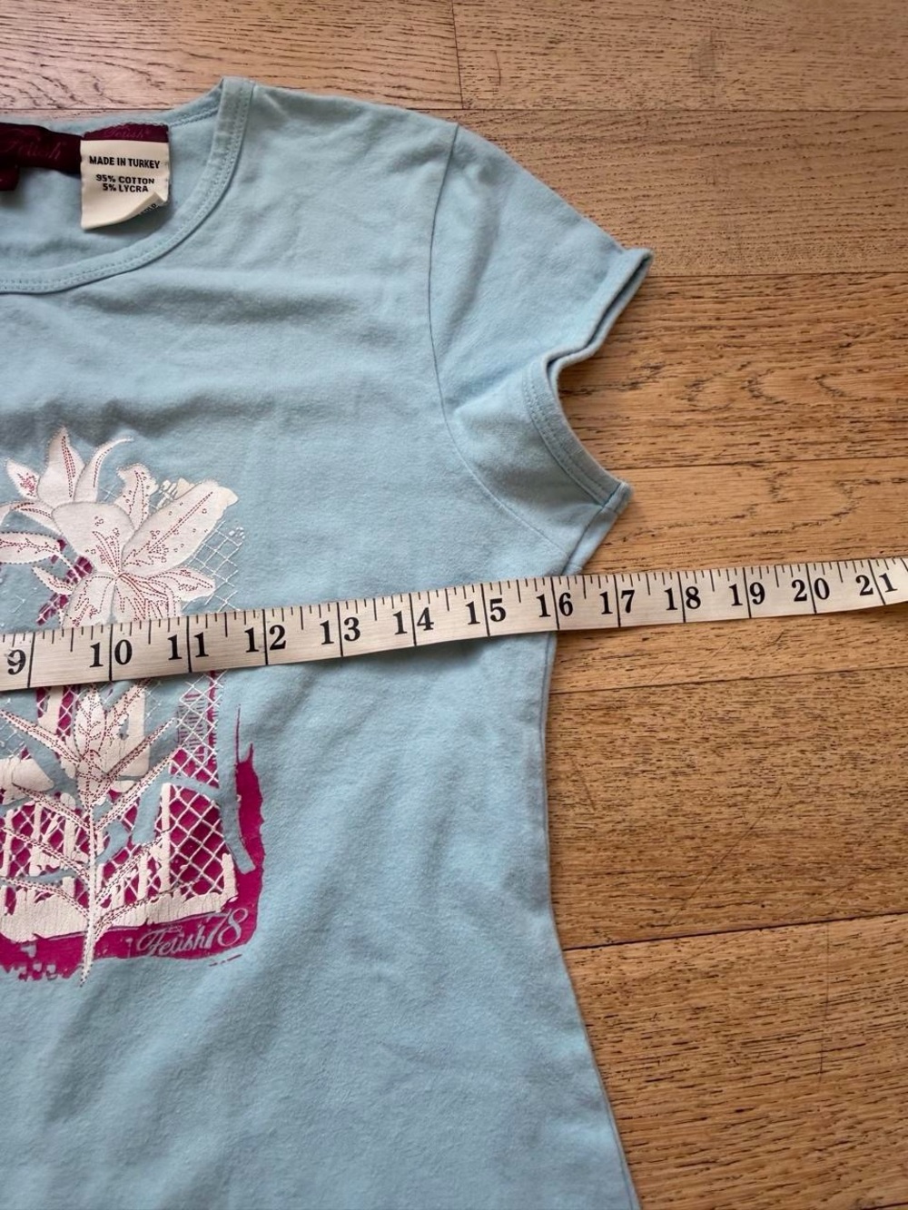 Y2K Fetish Baby Blue Graphic Tee 2000s - Picture 4 of 5